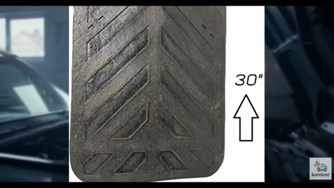 Black Semi Truck and Trailer Mud Flaps - Chevron 24" x 30" Heavy Duty Rubber Se