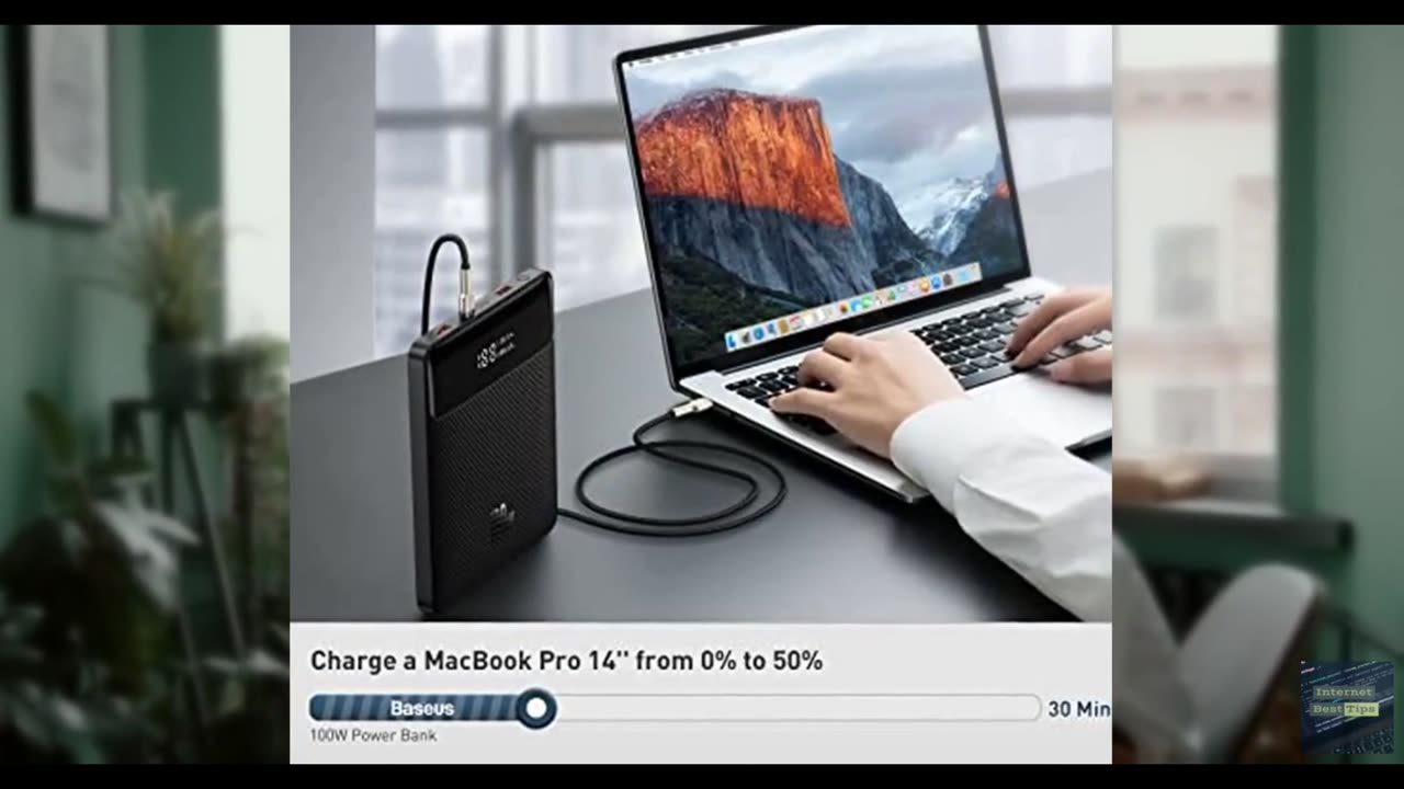 Baseus Laptop Power Bank, 100W Blade USB C Portable Charger, Super Fast Charging
