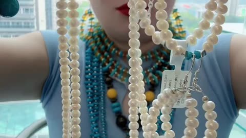 20250705-6 Sleeping Beauty Turquoise Pearl Set: Gem Combo of Mountain Sea Dance