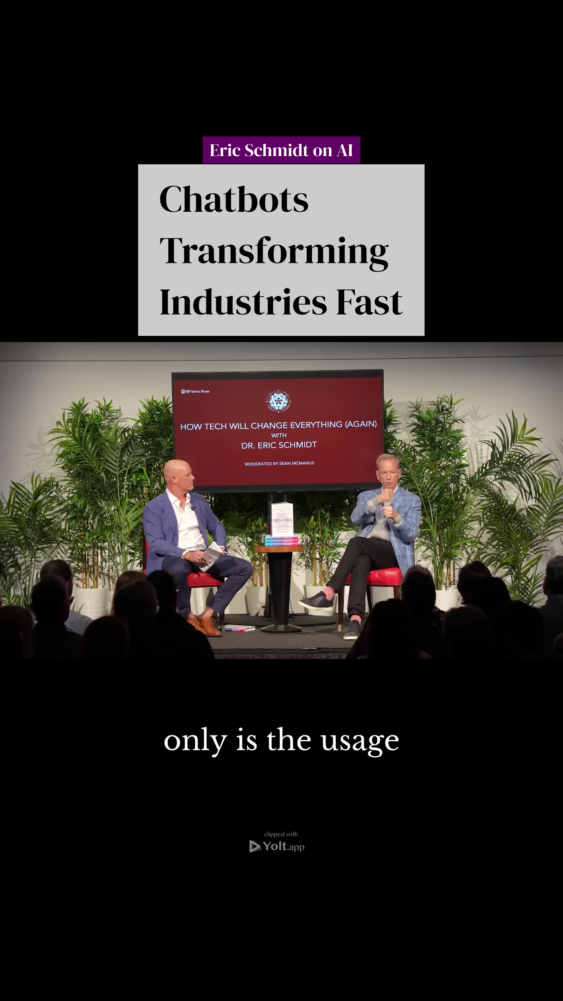 Chatbots Transforming Industries Fast - Eric Schmidt on AI #chatgpt #ai #elonmusk #aitransformation