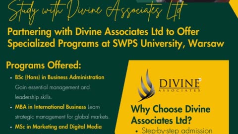 Business, Psychology & Marketing at SWPS via Divine Associates Ltd