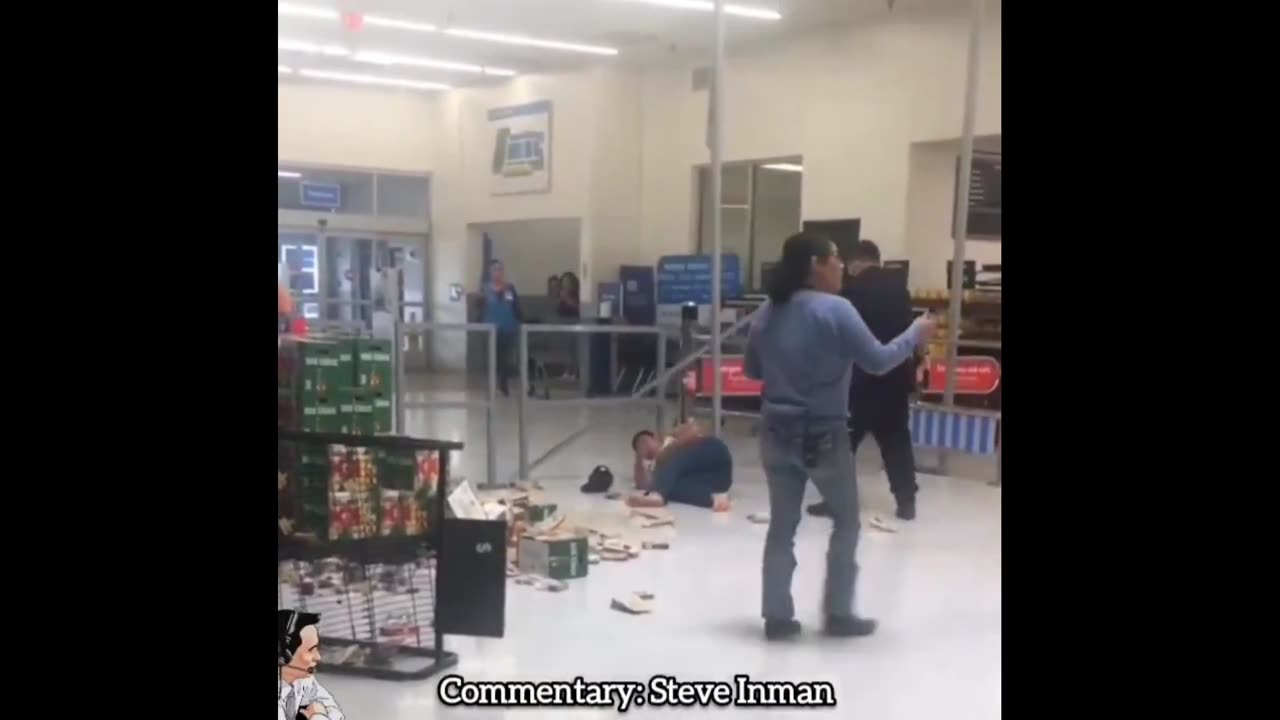 She chose to ride the lightning. - Down she goes after her violence at store