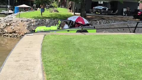 Water Car Floats And Drives Away