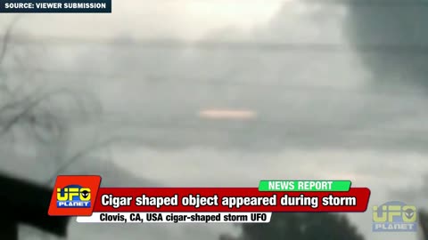 Cigar-shaped UFO Filmed over Clovis, California