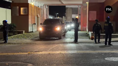 Portland, Ore. — After Antifa militants blocked federal vehicles at the ICE facility last night,