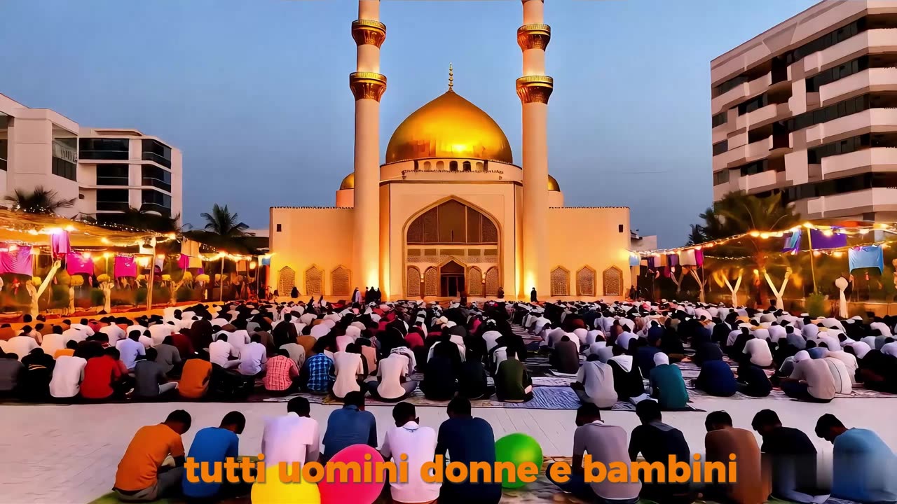 Eid Mubarak 🕌🌙 a tutti voi 🎉! Cosa fanno i musulmani in questo giorno speciale 🤲✨? ❓❓❓ #EidMubarak