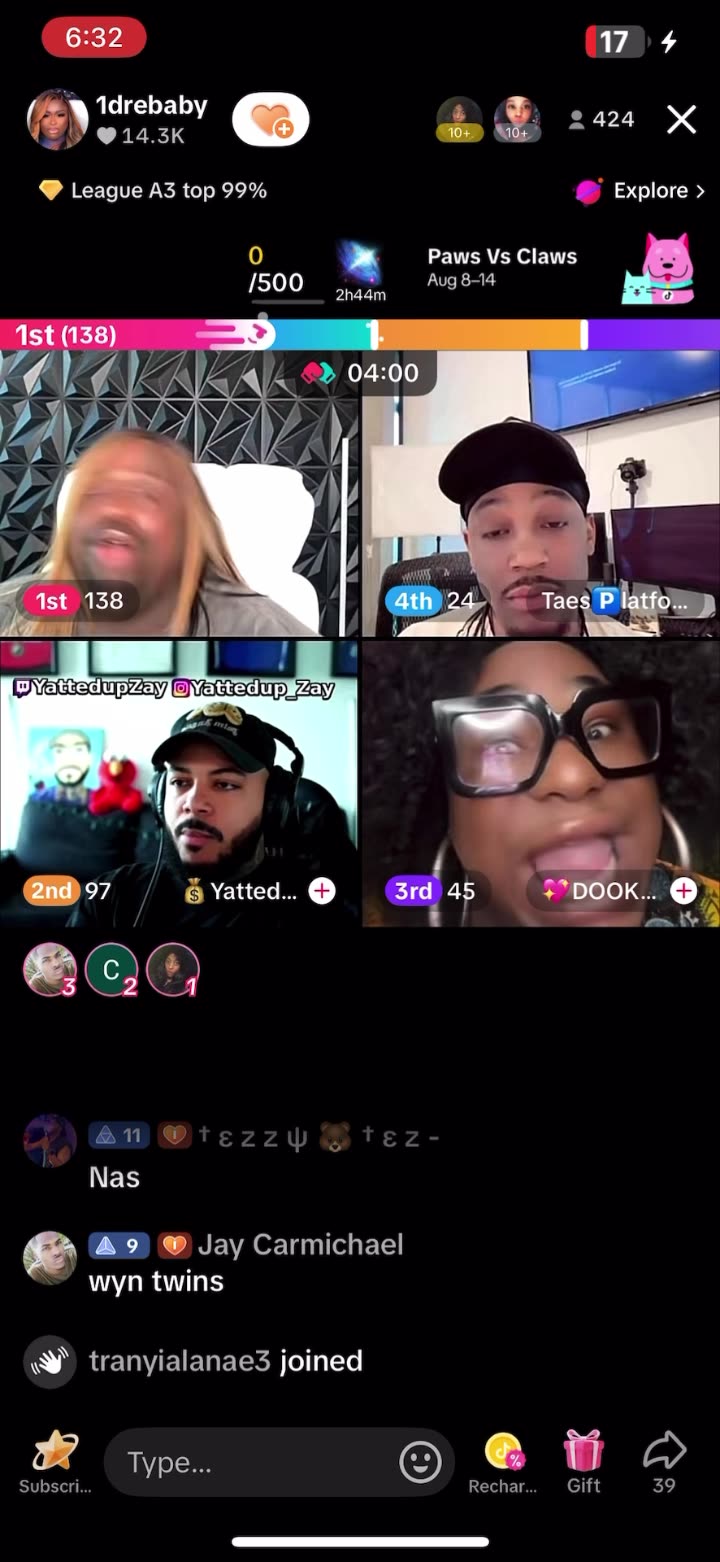 8/10/25 Drebaby vs Dookieona / Tae tlks frustrations with not being accepted for a house