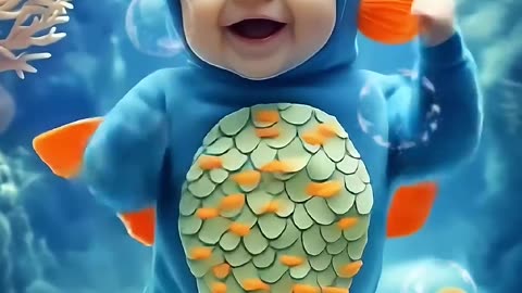 Baby laughing dance joy with Baby Shark vibes 🦈