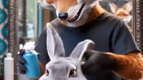 Fox the Barber's Secret Snack! | AI Funny Animal Shorts #shorts #funny #ai #aianimals #nextcraftc