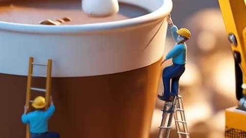 Enjoying a cup of coffee with some hardworking construction workers ☕️🚧 #CoffeeBreak