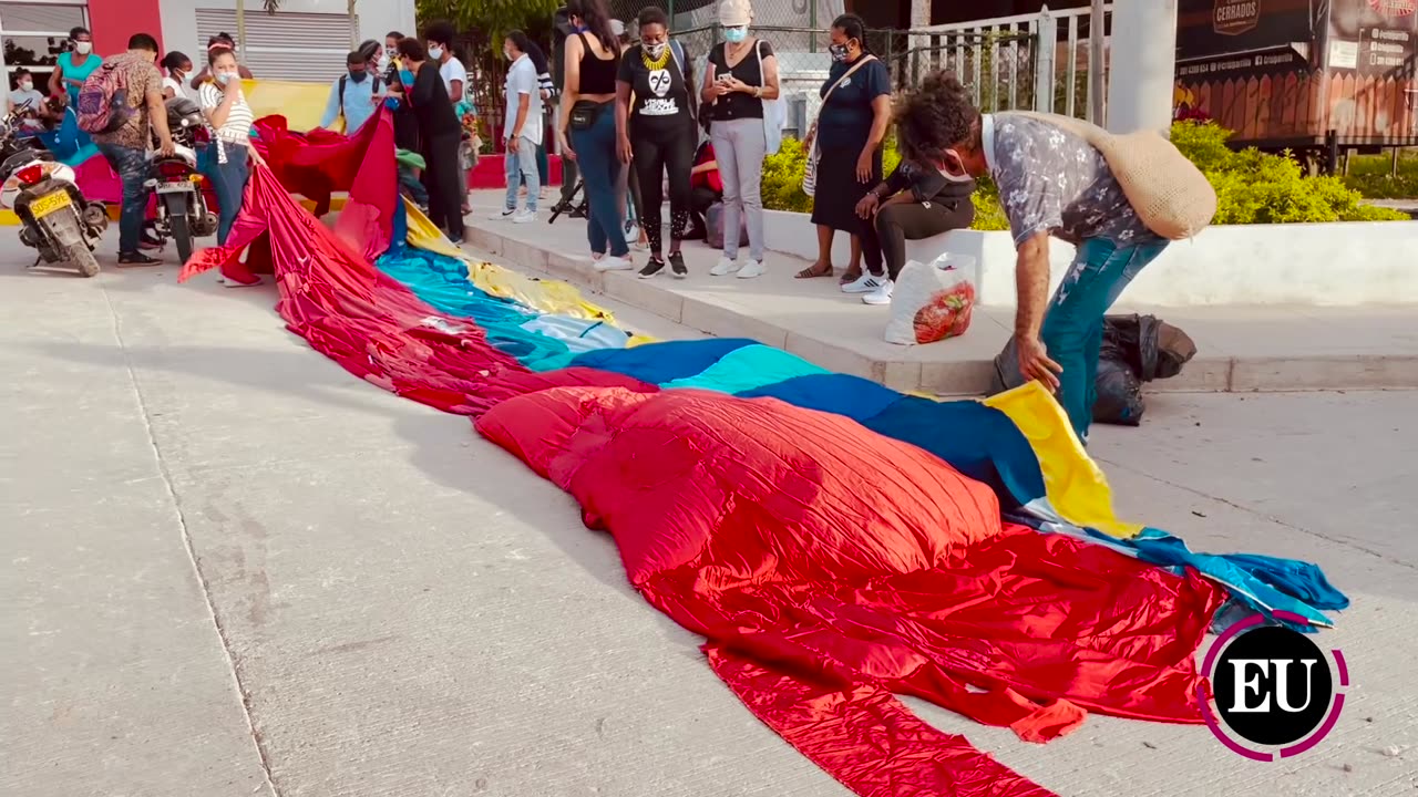 La gran bandera de Colombia que se construye en Cartagena