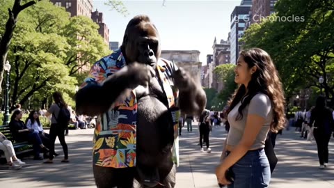 “NYC Street Reactions to a Talking Gorilla! 😂🗽”