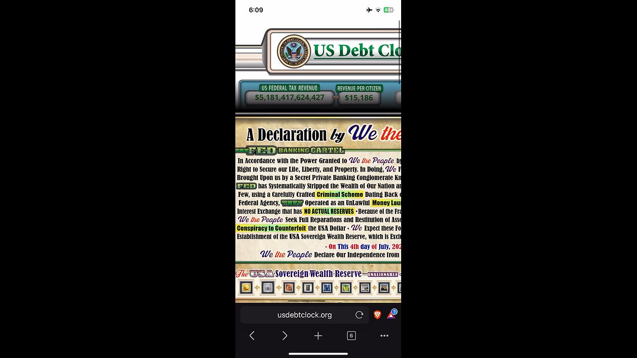 US Debt Clock 05/07/2025