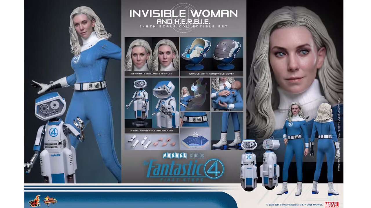 The Fantastic Four: First Steps - Invisible Woman and H.E.R.B.I.E. 1/6 Scale [by Hot Toys]