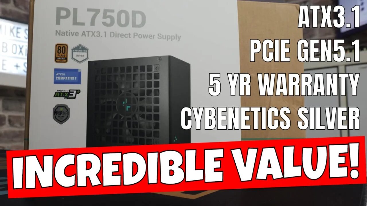 CRAZY Value 750W ATX3 1 PCIE5 1 ATX Power Supply Deepcool PL750D Under £40