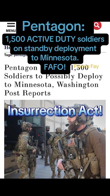 Pentagon READIES 1,500 ACTIVE DUTY soldiers on standby deployment to Minnesota