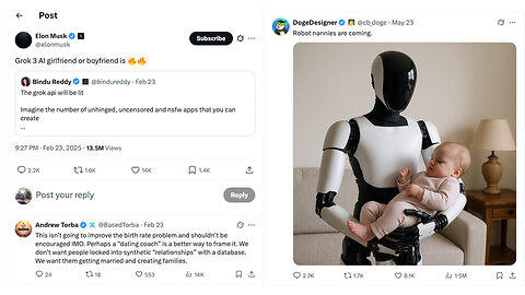 Elon Musk | "I Think the Number of Robots Will Vastly Exceed the Number of Humans. It Could Watch Your Kids. It Could Teach Your Kids." - Elon Musk + "Robot Nannies Are Coming." - DodeDesigner.com (May 23rd 2025)