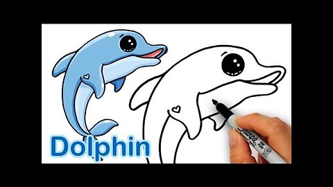 How to Draw a Cartoon Dolphin Cute and Easy