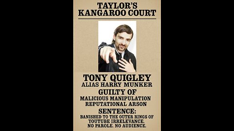 Taylor's Kangaroo Court - Harry Munker aka Tony Quigley in the Dock.