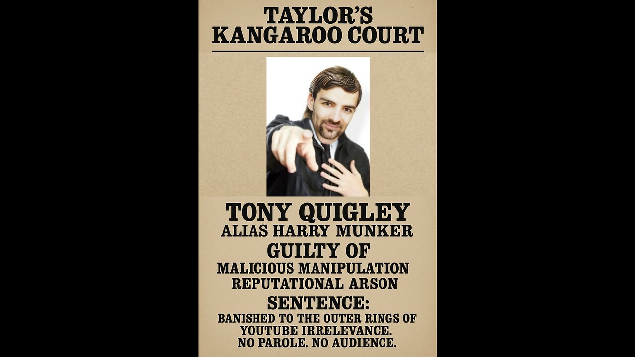 Taylor's Kangaroo Court - Harry Munker aka Tony Quigley in the Dock.