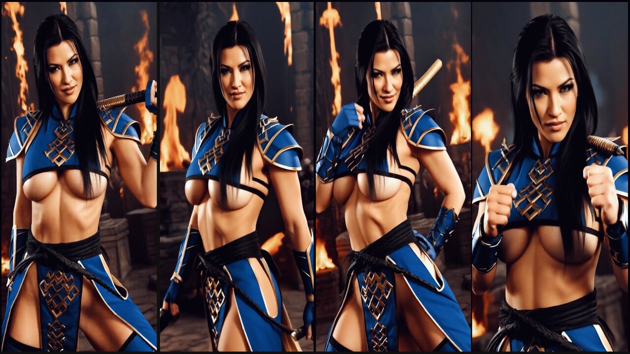 GoodEvilArchangel Created Hyper Realistic Real Girl Kitana MK with AI Coding Animation, BGM