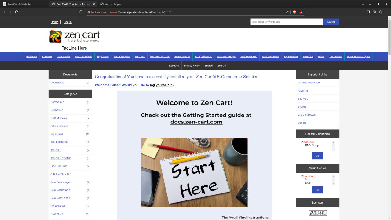 Install Zen Cart Online Store