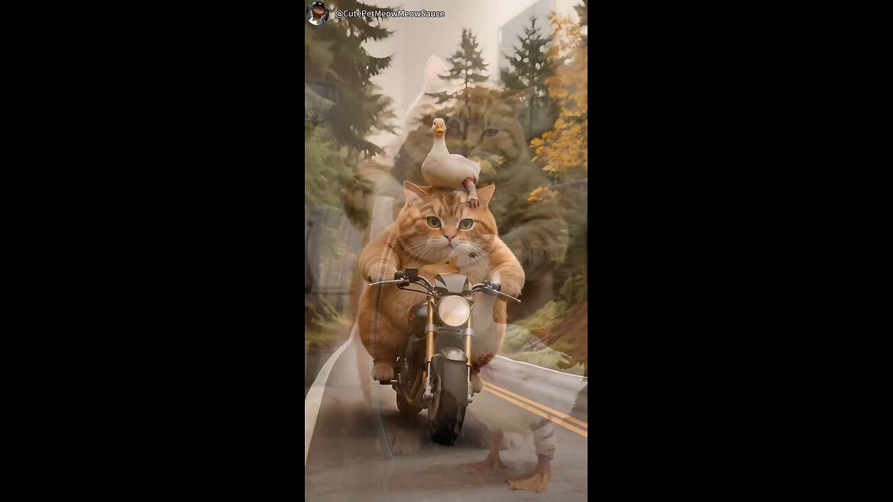 Cat saved A Duck 😰😰😰