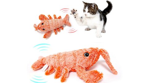 Electric Jumping Shrimp Toy: USB Charging Simulation Lobster for Cats