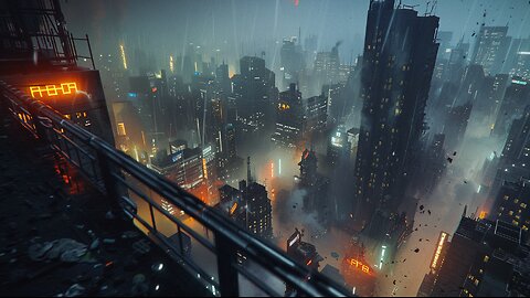 Flight Through a Fallen Future City | Cinematic Flight POV