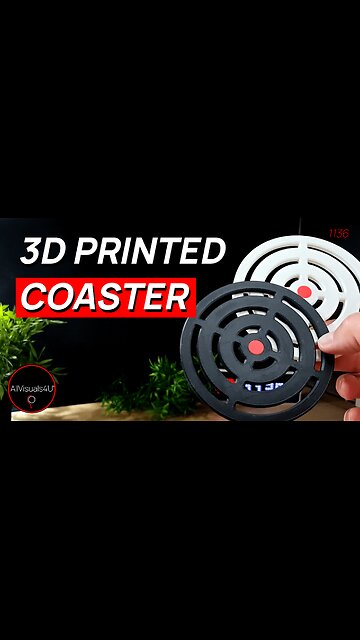 🎯 3D Printed Coaster To Target - A Snap Fit 3D Print - 3D Print Tolerance | #Shorts