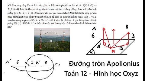 Toán 12: Đường tròn Apollonius: Một khu rừng rộng lớn có hai tháp phát tín hiệu vô tuyến đặt tại
