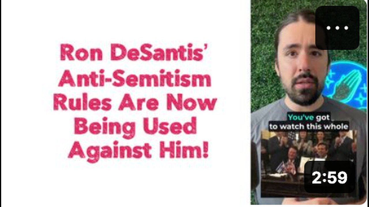 "DeSantis Faces Backlash: Anti-Semitism Rules Turned Against Him | Analysis"
