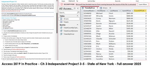 Access 2019 In Practice - Ch 3 Independent Project 3-5 - State of New York Department Motor Vehicles