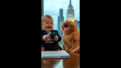 CAT'S Reaction to Baby's Laugh is PRICELESS