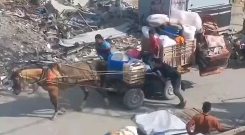 Gazans evacuate from Beit Lahia in the northern Gaza Strip