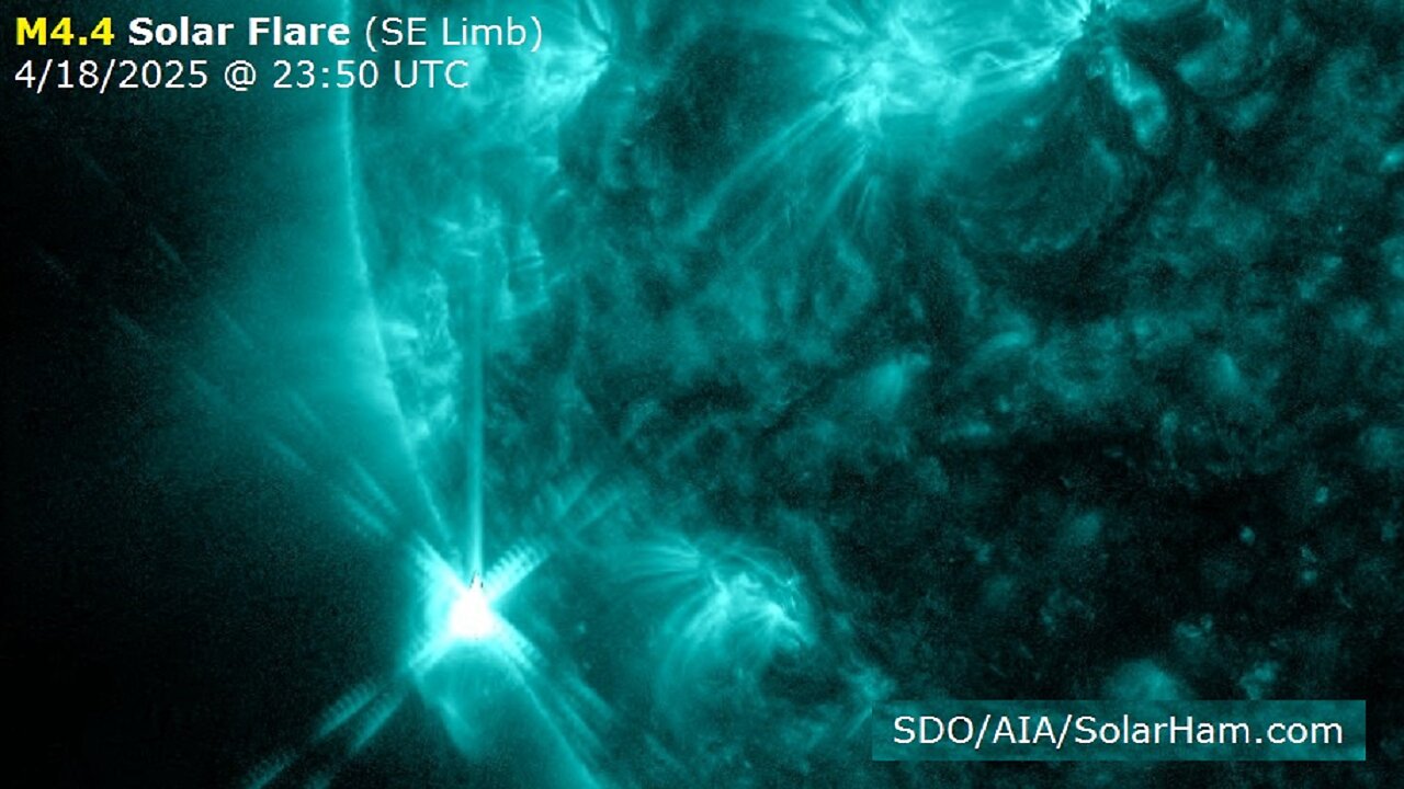 M4 Solar Flare Off The Southeast Limb - Snow In The Rockies Causes Road Closures - Ulughbegsaurus