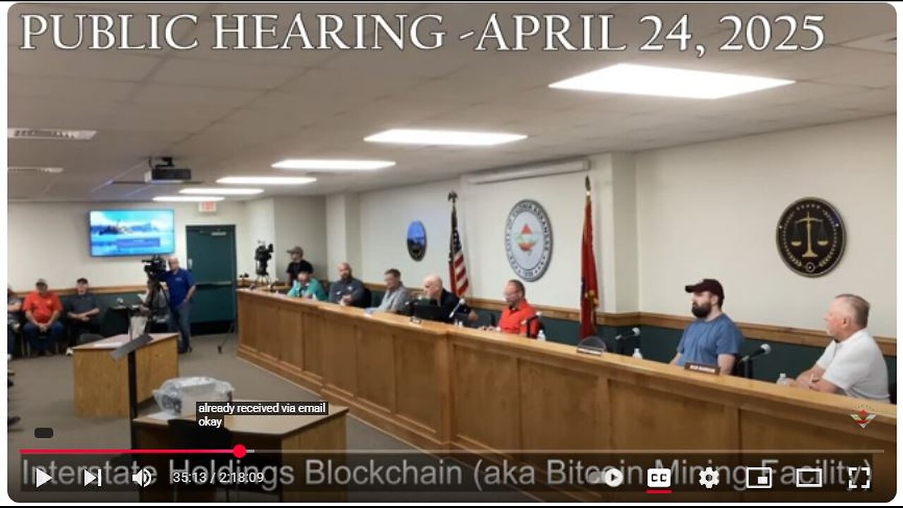 Public Comments against Crypto Mining Facility in Vilonia Arkansas