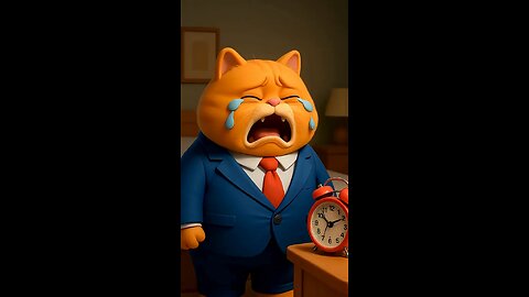 Meow Meow Sad Song 😿 Orange Fat Cat Cries at Work All Day