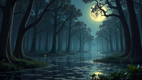 Silver Moon Over The Swamp