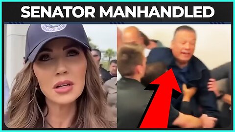 WATCH: Senator Alex Padilla MANDHANDLED At Noem's Press Conference