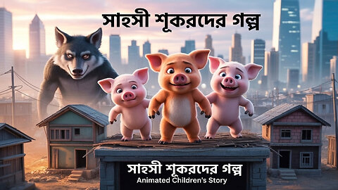 তিন শূকরের শহুরে অভিযান | Bangladeshi Kids Animation | Three Little Pigs Urban Tale | Learning & Fun