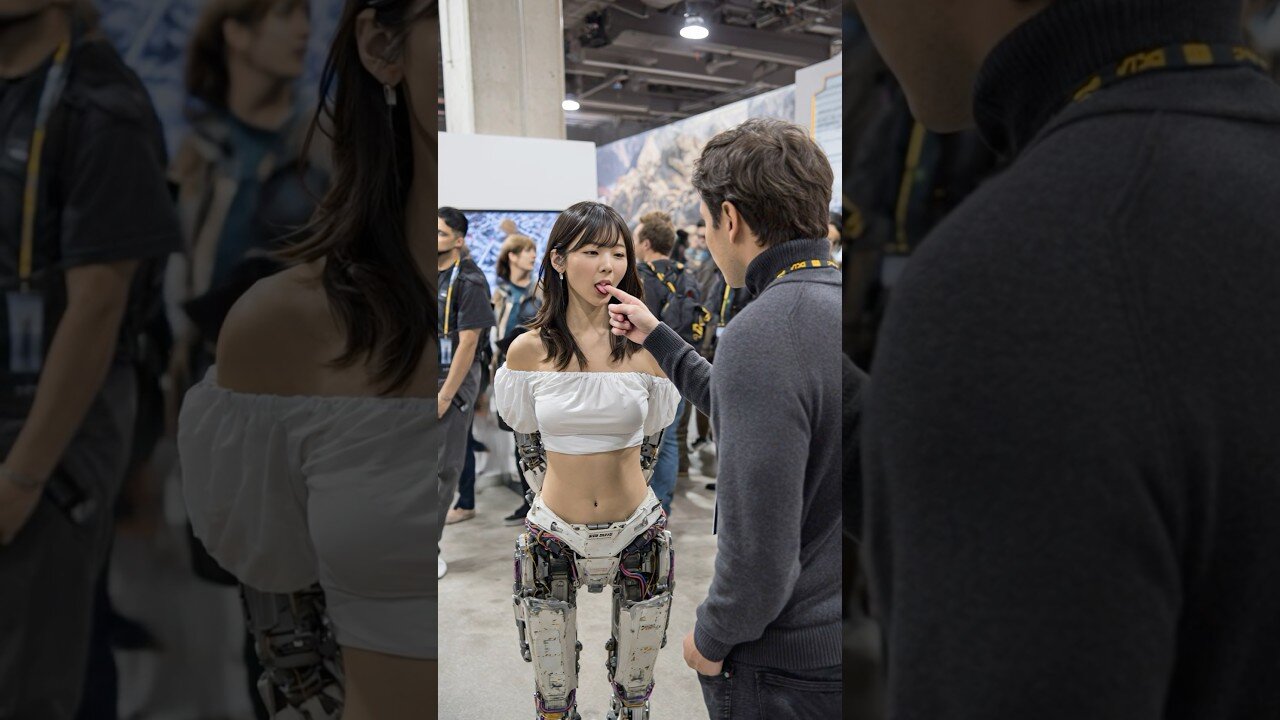 Guy Tries Out the Newest Girlfriend Robot at the Expo