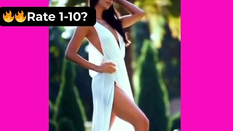🔥 Rate Her Back in This White Backless Dress 1-10? 😍 Supermodel 4K