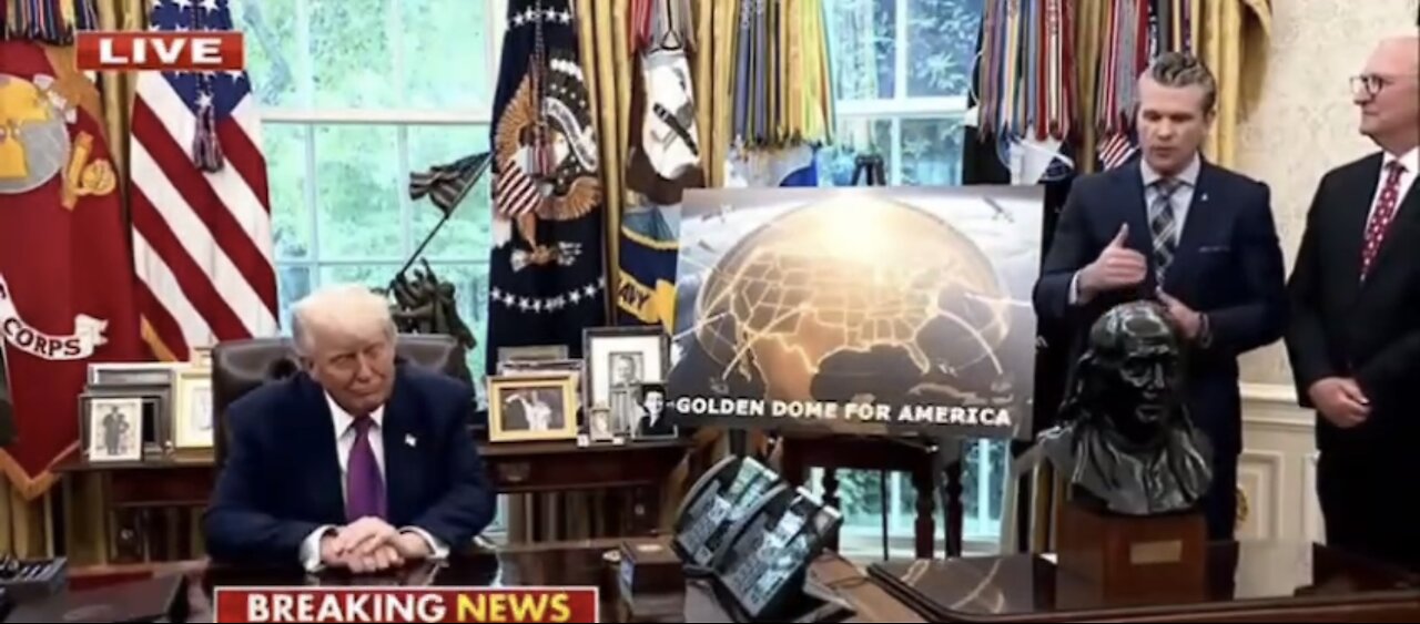 TRUMP❤️🇺🇸🥇🪽PRESENTS THE GOLDEN DOME🤍🇺🇸🏅🪽🌎MISSILE SHIELD💙🇺🇸🏅🌐🏛️⭐️