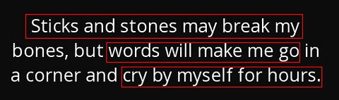 "Sticks and stones"; a summary of personal insults!