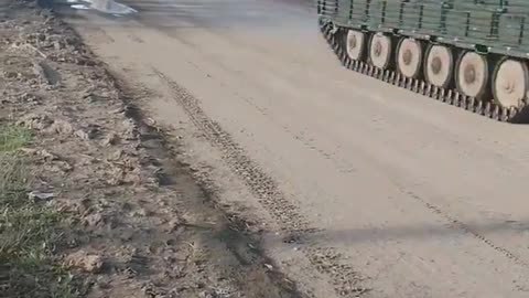 A column of armored vehicles