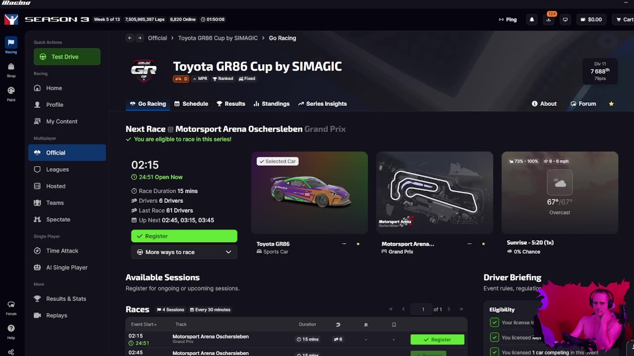 VOD Twitch #35 Toyota GR86 Cup