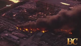 Massive fireball erupts as UPS plane crashes at Kentucky airport, leaving 7 dead