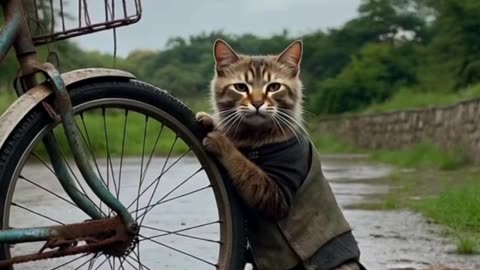 Broken Bicycle Cat