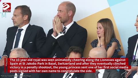 Princess Charlotte celebrates Lionesses Euros win